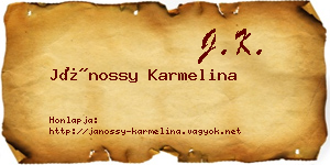 Jánossy Karmelina névjegykártya